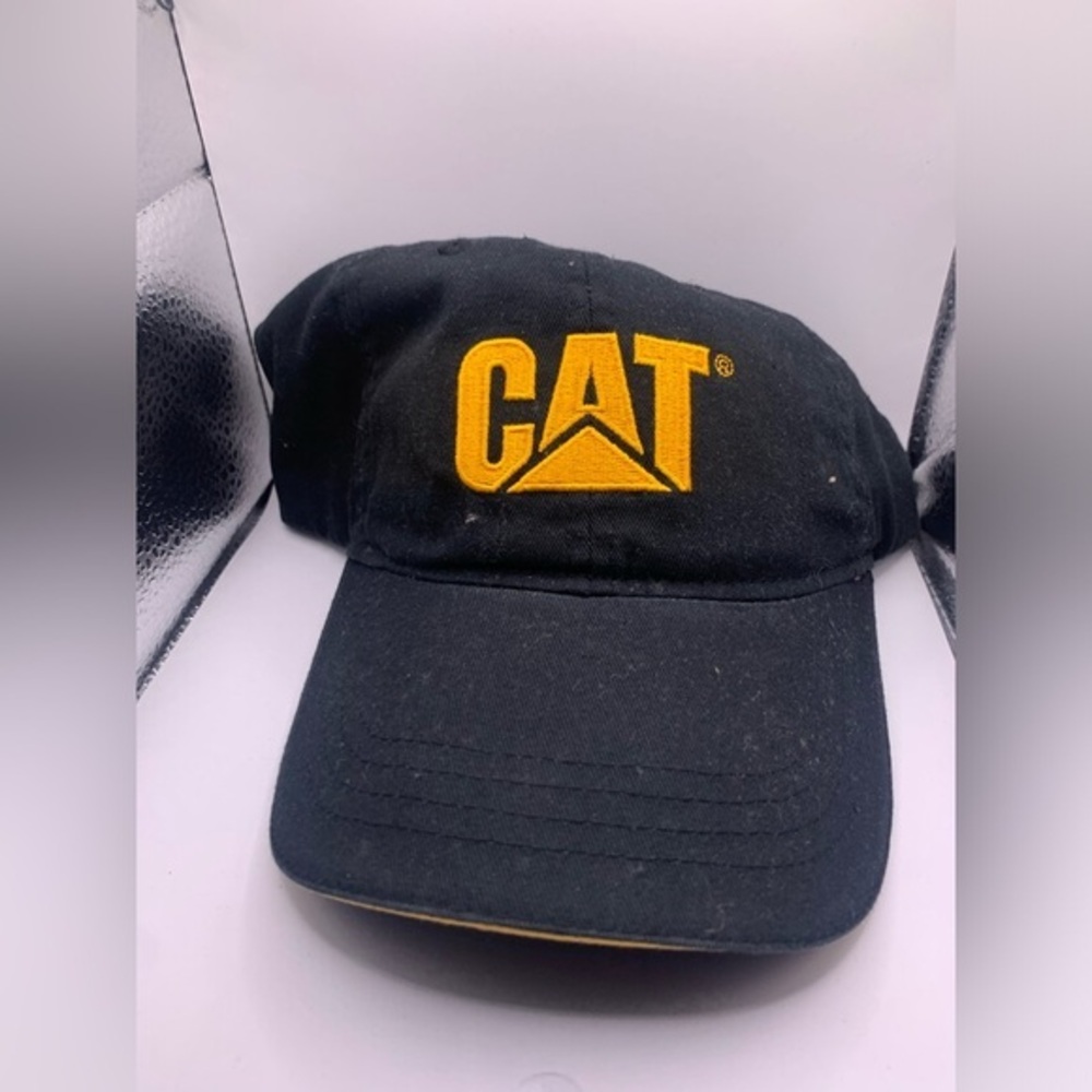 Men's Black & Yellow CAT Ball Cap Hat‎ New